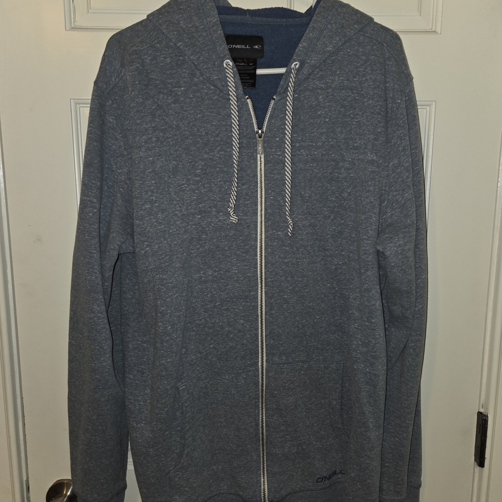 O'Neill Men's Heathered Blue Zip-Up Hoodie